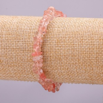 Brățară elastică cu calcedon, fragmente de calcedon, diametrul de 7 mm (±), lungimea 18 cm