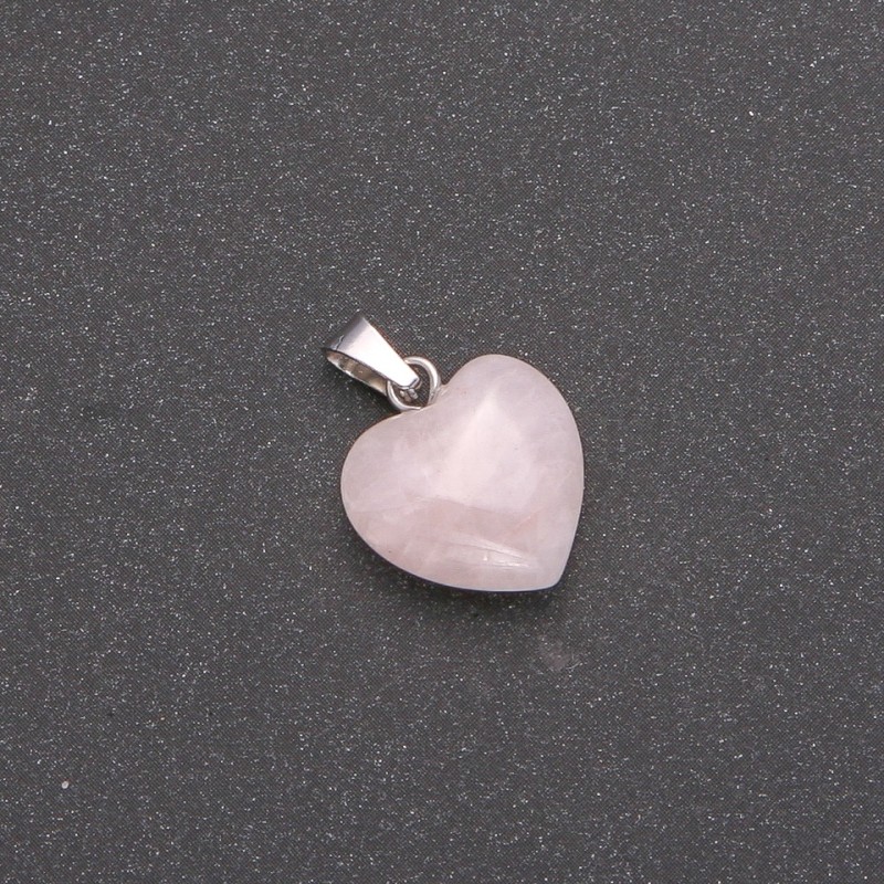 Pandantiv inimă din cuarț roz 15×15×23 mm