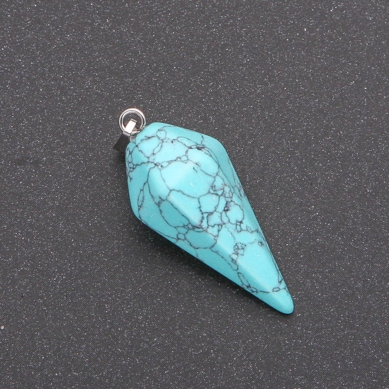 Pandantiv „Pendul” din turcoaz verde 40x30x13mm