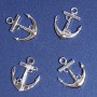 Pandantiv în formă de ancoră cu inscripția LOVE, metal placat cu argint, 25x20 mm, set de 4 buc.