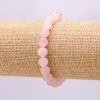 Brățară pe elastic, cuarț roz natural, mărgele netede, diametrul de 8,5 mm+