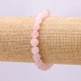 Brățară pe elastic, cuarț roz natural, mărgele netede, diametrul de 8,5 mm+