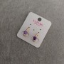 Cercei Xuping cu pietre mov de 6x17 mm, placare în aur 18K 