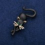 Broșă Pisicuță email negru, metal auriu 25×55 mm