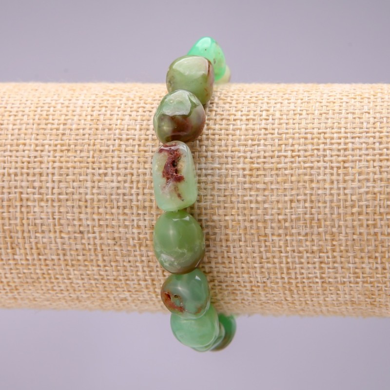 Brățară din piatră naturală Crizopaz, mărgele șlefuite, diametrul 11x16 mm (±), pe elastic, circumferința 18 cm