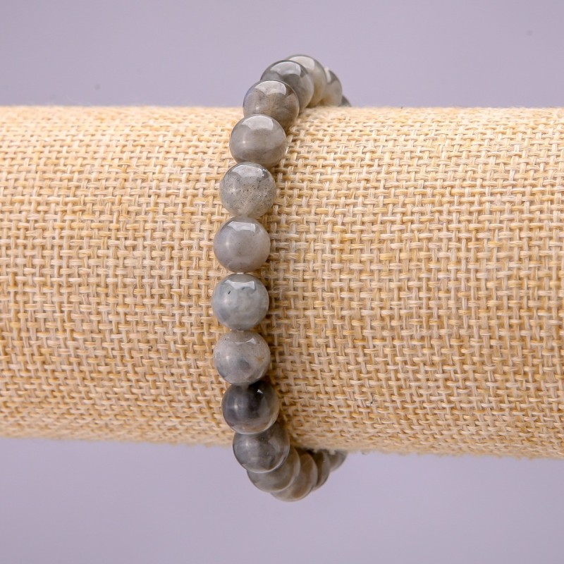 Brățară din labradorit natural, mărgele netede de 8 mm, pe elastic, lungime 18 cm