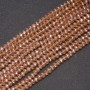 Mărgele din cristal ceh transparent șampanie cu finisaj «benzină», formă «rondele», diametru aproximativ 3,5×3 mm, șnur de 38 cm