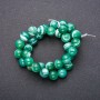 Mărgele pe șnur din piatră naturală: agat verde ochi, bile netede, diametrul 10 mm, lungime 38 cm +/-