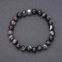Brățară din piatră naturală de agat, mărgele netede, diametrul aproximativ 8 mm, circumferința 18 cm, pe elastic