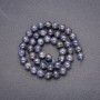 Mărgele din piatră naturală iolit, formă de bilă netedă, diametru de aproximativ 8 mm, lungime 38 cm