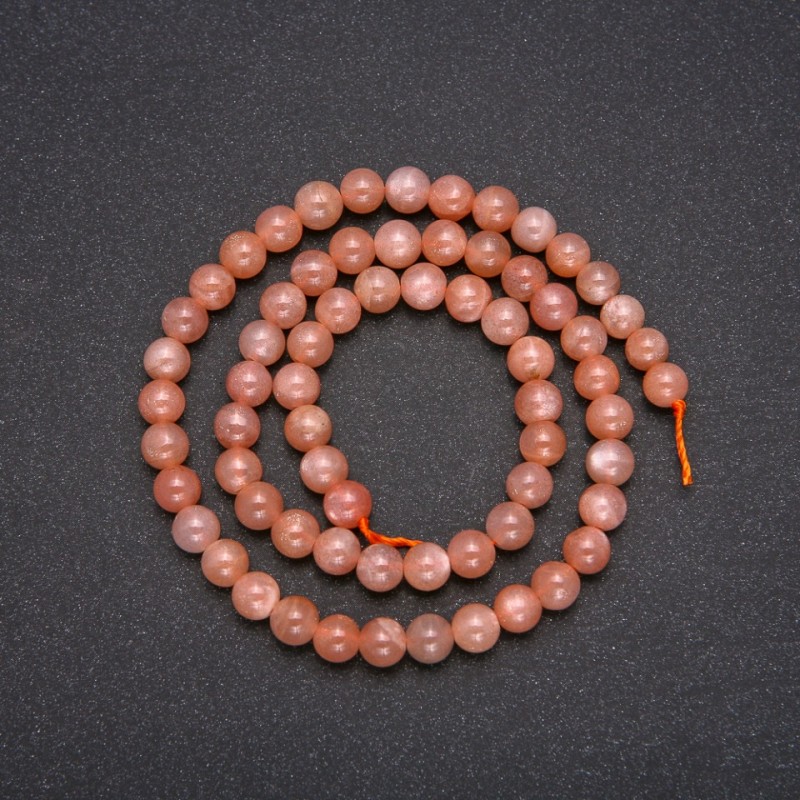 Mărgele din selenit natural, bile netede, diametrul de aproximativ 6 mm, lungimea 38 cm