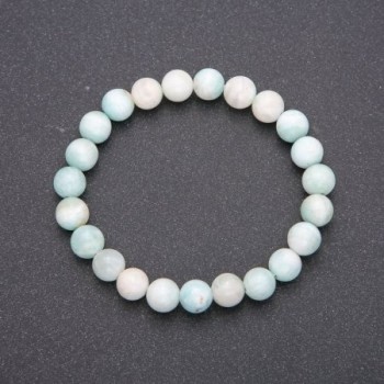 Brățară din piatră naturală Larimar pe elastic, mărgele netede, diametrul de 8 mm (±), circumferința 18 cm
