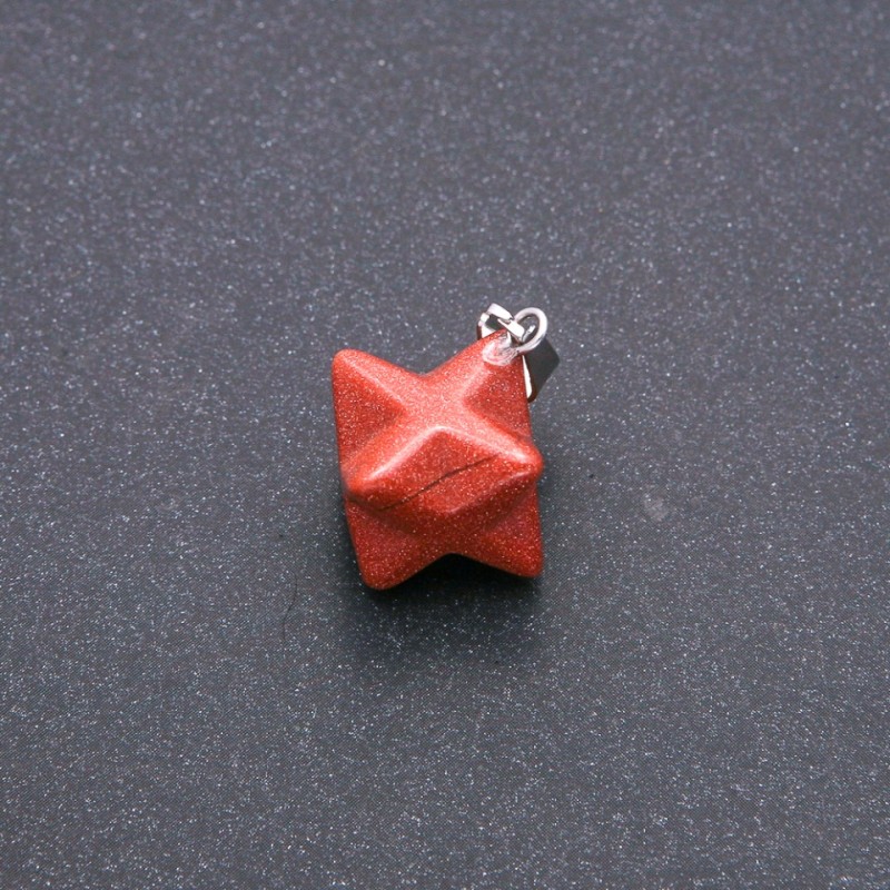 Pandantiv Merkaba din aventurin Nisip de Aur 10×10 mm
