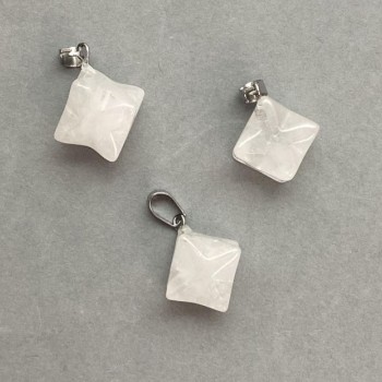 Pandantiv Merkaba din cristal de munte 10×10 mm