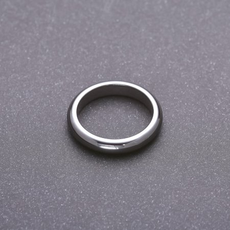 Inel din hematit neted, grosime de 4 mm, mărimi 17, 18, 19, 20, 21, 22