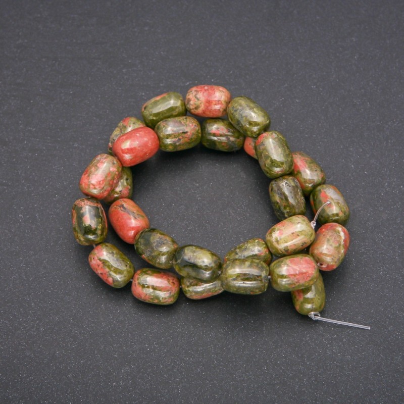 Mărgele din piatră naturală heliotrop, în formă de butoi, diametrul 10x14 mm, lungime 38 cm