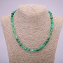 Colier din piatră naturală – agată verde, fațetare manuală, diametrul 7×9 mm, lungime 48 cm