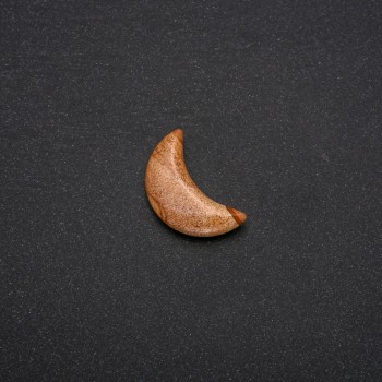 Piatră de suvenir, agat peisaj în formă de Lună, 16x30x8(±)mm