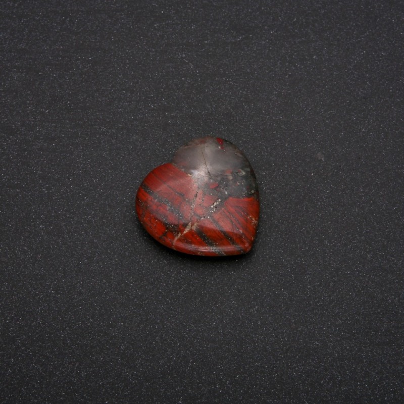 Piatră suvenir din jasper, în formă de inimă, 30x30x10(+/-)mm