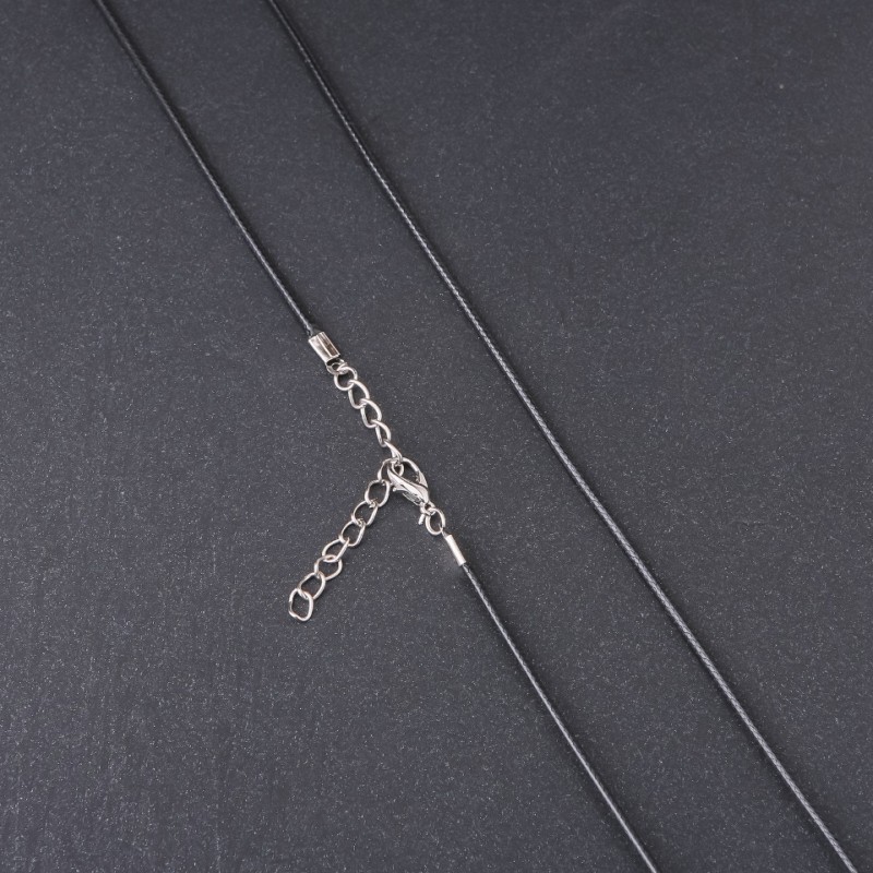 Preț pentru pachet / 10 bucăți. Șnur cerat pentru pandantive, diametrul 2,5 mm, lungime 45 cm, negru