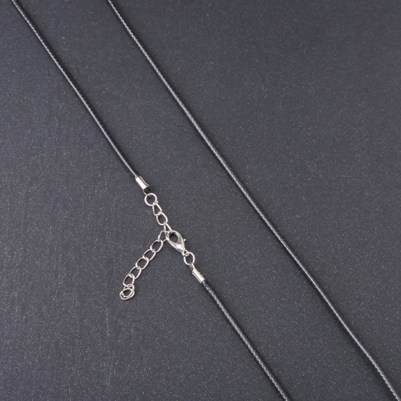 Preț pentru pachet / 10 bucăți. Șnur cerat pentru pandantive, diametrul 2,5 mm, lungimea 60 cm, negru