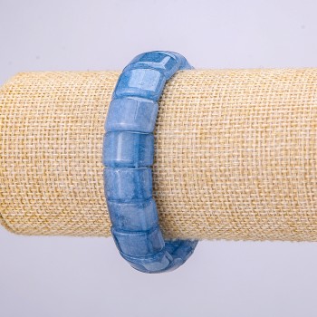 Brățară pe elastic cu acvamarin, pietre de 15×12 mm, circumferința 18 cm (+-)