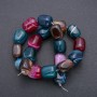 Mărgele din agat multicolore pe fir, formă baton tăiat, piatră naturală, diametrul 20x15 mm, lungime 38 cm (+/-)