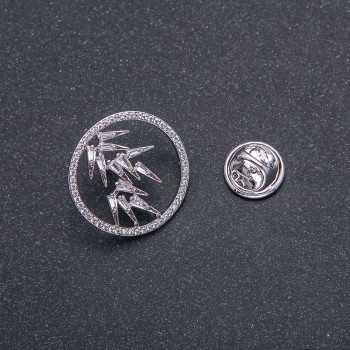 Брошка Xuping Родій з білими стразами 22мм +