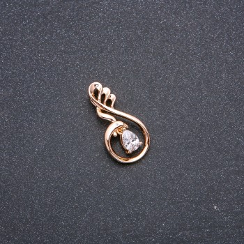 Pandantiv Xuping placat cu aur de 18k, cu piatră albă și stras 27×13 mm +