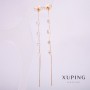 Cercei Xuping cu placare aur 18K, cu pietre albe, diametrul de 5 mm, lungimea 109 mm +