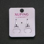 Cercei Xuping placate cu rodiu, cu cristale albastre, verzi și zmeură, 13×7 mm +