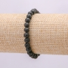 Brățară din piatră naturală de lavă, bilă de 6 mm, lungime 18 cm