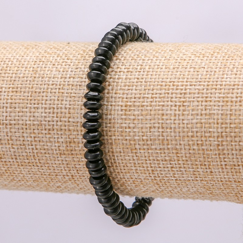 Brățară din agat natural – discuri 6×3 mm, circumferința 18 cm +