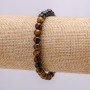 Brățară elastică din piatră naturală: ochi de tigru, ochi de bou, ochi de șoim, circumferință de 18 cm, mărgele netede, diametru 6 mm +