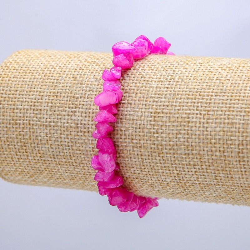 Brățară din cuarț natural, nuanțat, fragmente de 7 mm, lungime 18 cm
