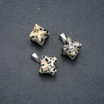 Pandantiv Merkaba din jasper dalmatian 10×10 mm