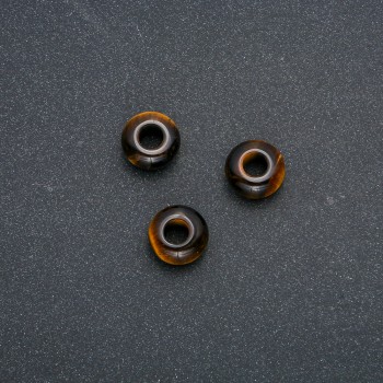 Mărgea Pandora din piatră naturală Ochi de Tigru 14x7mm, diametrul găurii 5,5 mm +