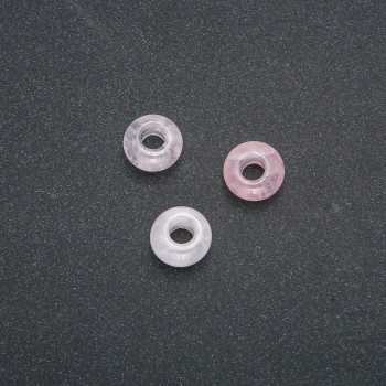 Mărgea Pandora din cuarț roz natural 14x7mm, diametrul orificiului 5,5mm+