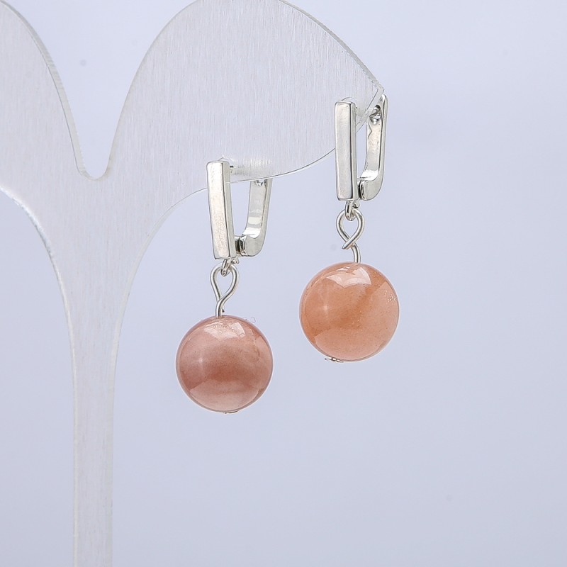 Cercei din selenit natural, diametru 12 mm, lungime 30 mm +