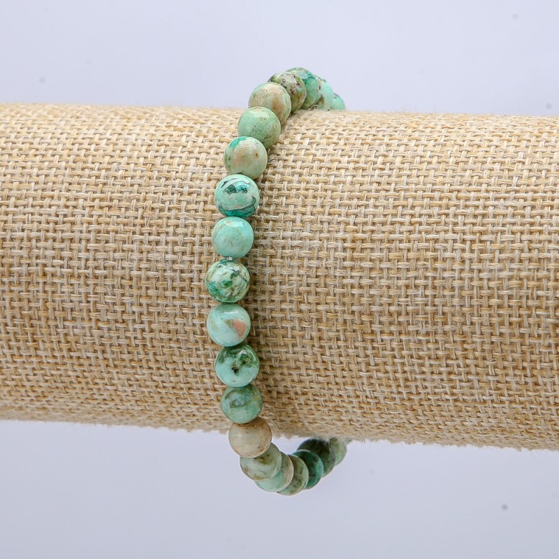 Brățară elastică din amazonit natural, diametrul 6 mm, circumferința 18 cm +