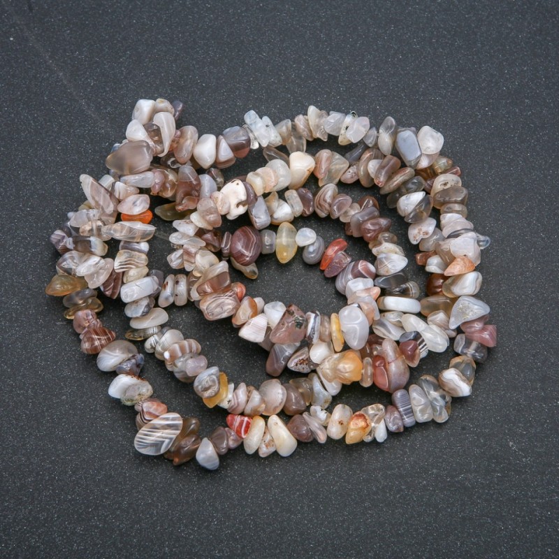 Șnur din agat Botswana – fragmente, diametrul 8×4 mm, lungime 84 cm +