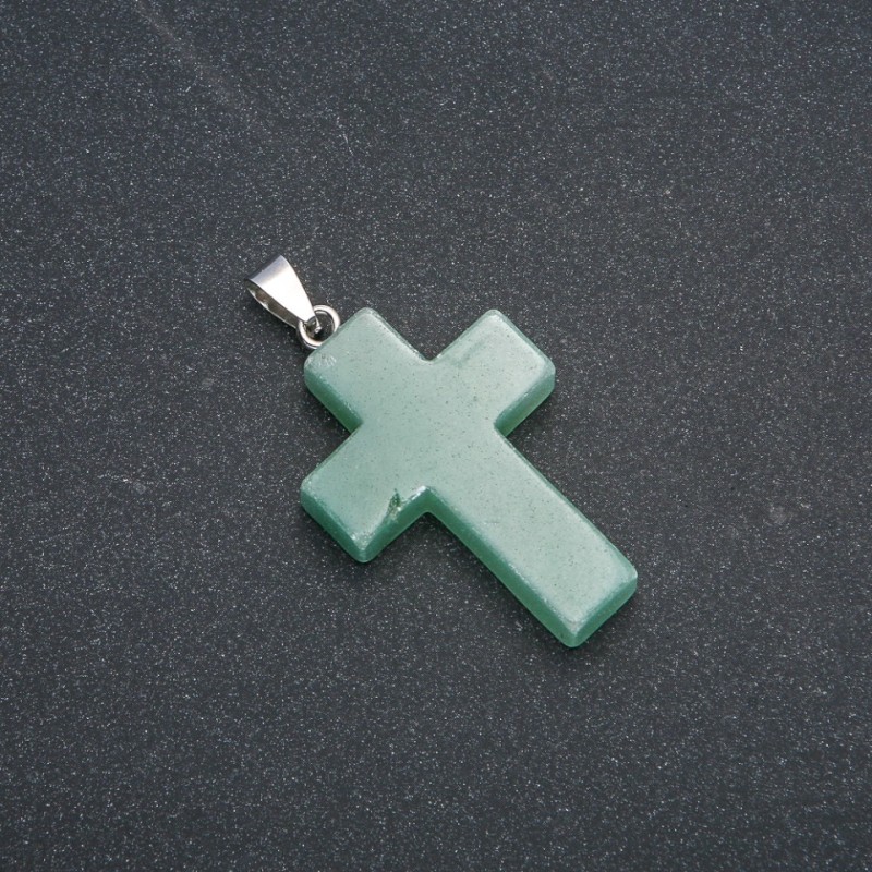 Pandantiv Cruce din nefrită, 50×28 mm