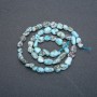 Mărgele pe șnur din larimar natural, formă galet, diametru 7x6 mm, lungime 40 cm +
