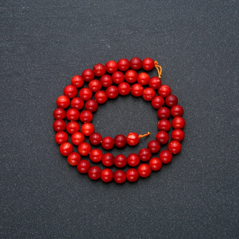 Mărgele Jasp Roșu (individuale), diametrul de 6 mm, lungimea de 38 cm +