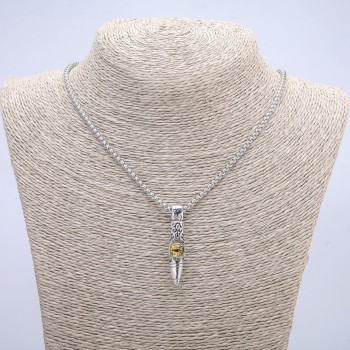 Pandantiv „Ochiul dragonului” 45×10 mm pe lanț, lungime 70 cm, metal argintiu