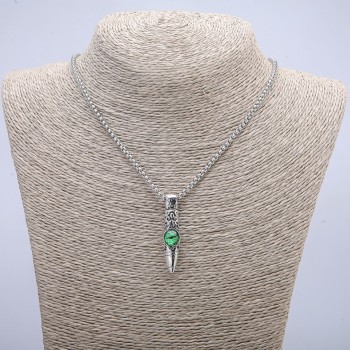 Pandantiv «Ochiul dragonului» 45×10 mm pe lanț, lungime 70 cm (+/-), metal argintiu