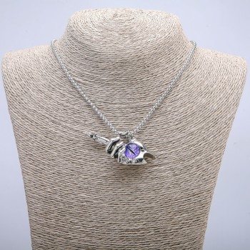 Pandantiv «Mână-lumânare Ochiul dragonului» 60×30 mm pe lanț, lungime 70 cm, metal argintiu