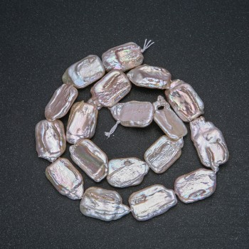 Șnur de perle baroce naturale, diametrul 22×14 mm, lungime 40 cm +/- cu reflexie benzină