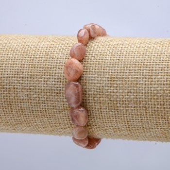 Brățară elastică din selenit natural, șlefuită, dimensiunea pietrelor 10x8 mm, circumferința 18 cm +