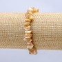 Brățară pe elastic, sidef natural bej – fragmente, diametru 7x5+